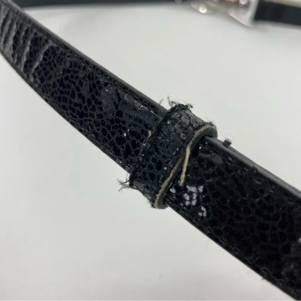 New York & Company Black Snakeskin Clip Closure‎ Belt